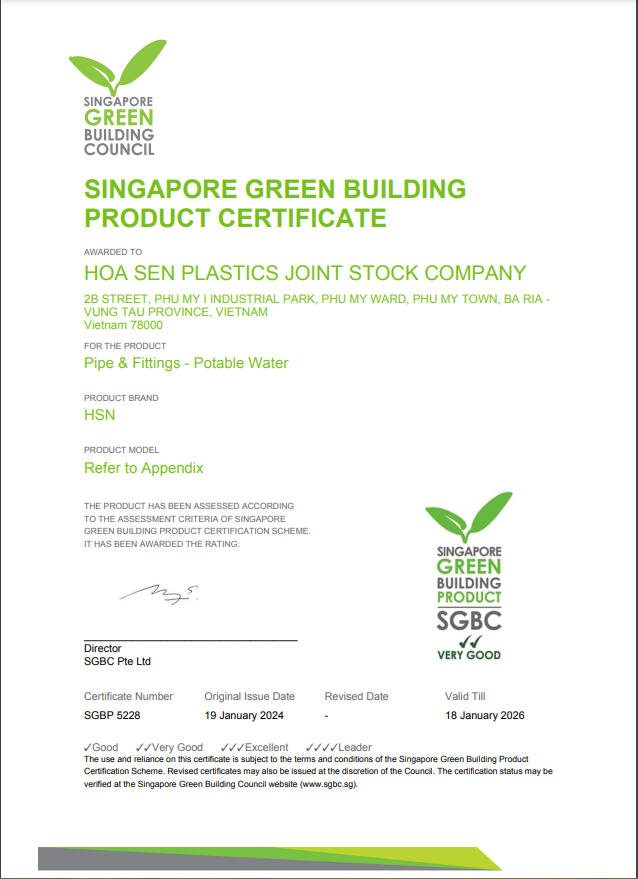 Nhựa Hoa Sen hướng đến mục tiêu phát triển bền vững với chứng nhận “Nhãn xanh” - Green Building Product