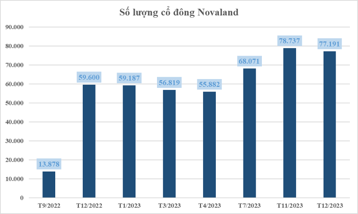 Novaland tăng gần 18.000 cổ đông trong năm 2023